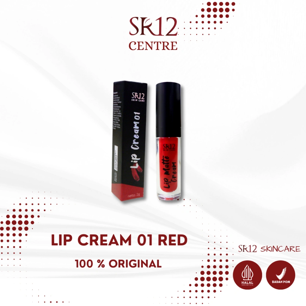 Lip Cream 01 Red SR12 Warna Merah Merona Bibir Sehat dan Cantik