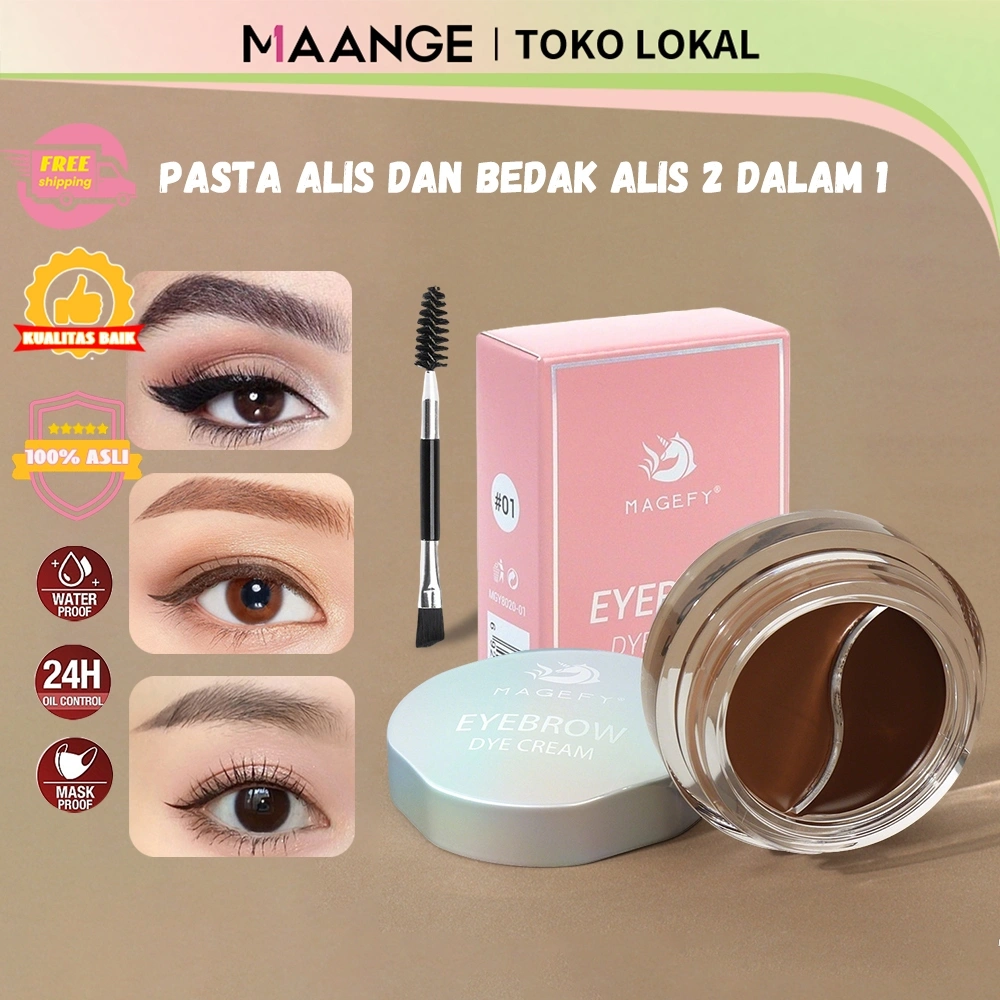 (BANTEN Ready Stock)Eyebrow Dying Cream 2-In-1 Eyebrow Cream & Powder Gel Pomade Waterproof And Not Easy To Be Stained 8020