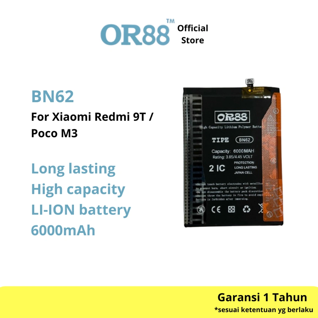 OR88 baterai batre battery double power xiaomi redmi 9T / Poco M3 / pocophone M3 /BN62