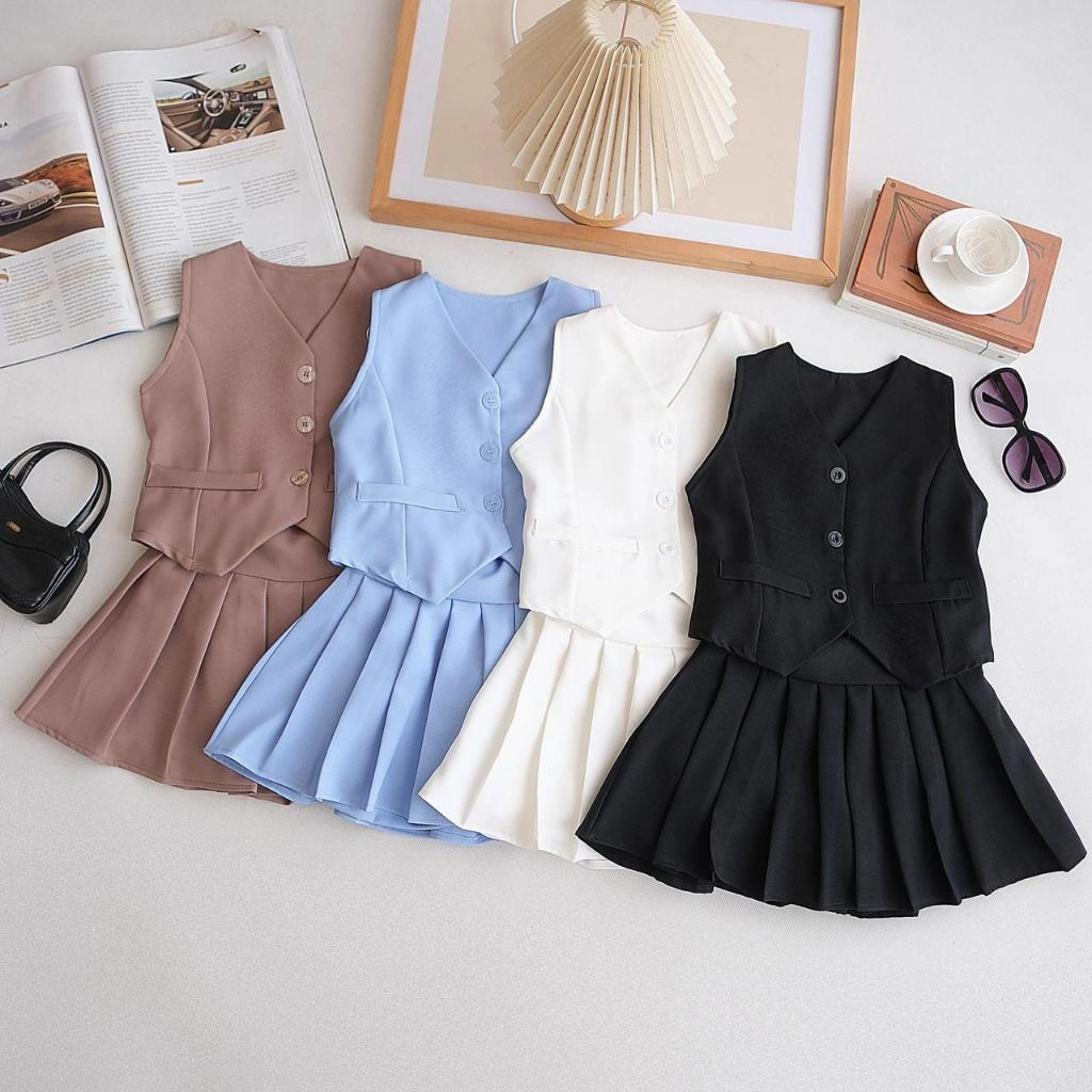 EO SET HELEN Setelan Baju Rok Celana Anak Perempuan Korean style Usia