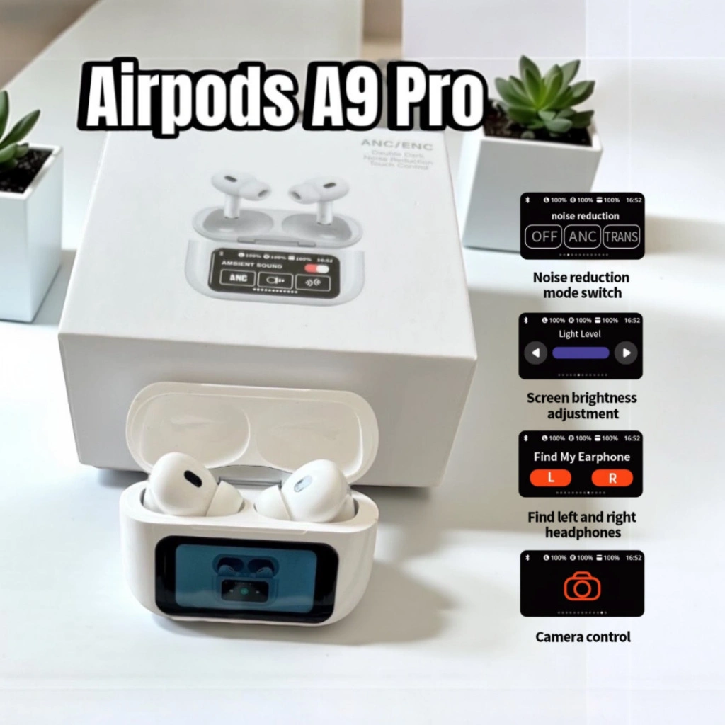 Airpods A9 Pro Bluetooth With LCD Display - TWS A9 Pro – TWS Premium dengan Layar Pintar & Fitur Super Lengkap