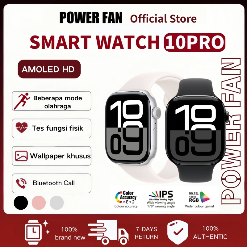 [Terkini] POWER FAN Smartwatch Seri 10 Pro Max  2,3 inci AMOLED HD Smartwatch wanita Waterproof Bluetooth Call Wallpaper khusus Beberapa mode olahraga Posisi GPS Smartwatch Pria  Jam Tangan Smartwatch