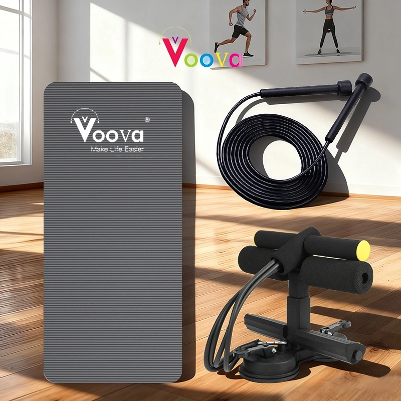 VOOVA Set Alat Olahraga 3 In 1 Lengkap/ Fitness Equipment/ Paket Olahraga Matras Yoga Mat Dengan Skipping dan Alat Sit Up Portable
