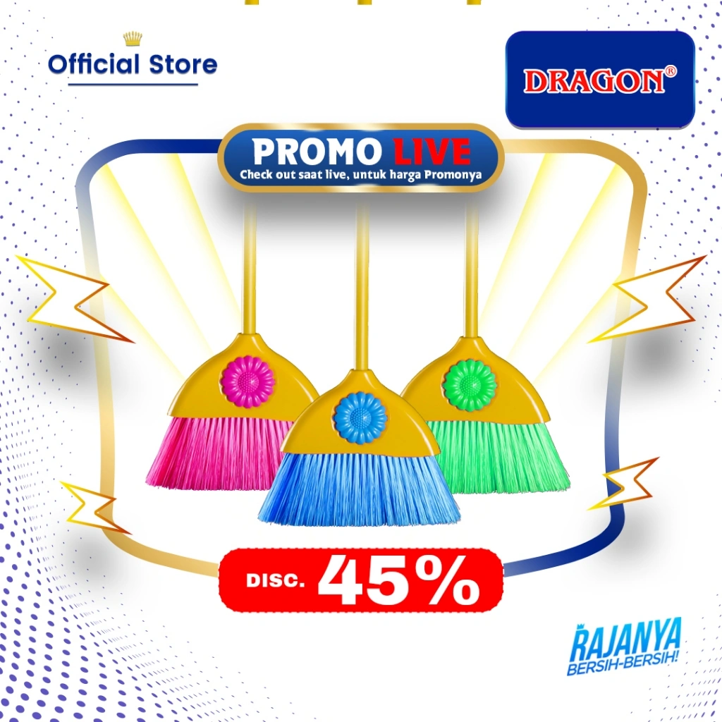 DRAGON [PROMO LIVE] Sapu Matahari Yellow 110 Cm Alat Pembersih Lantai Dust Remover Serbaguna SP158