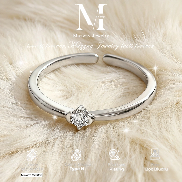 Mazzny Cincin | Cincin Minimalis Perak S925 | impor asli Korea, 100% tahan luntur