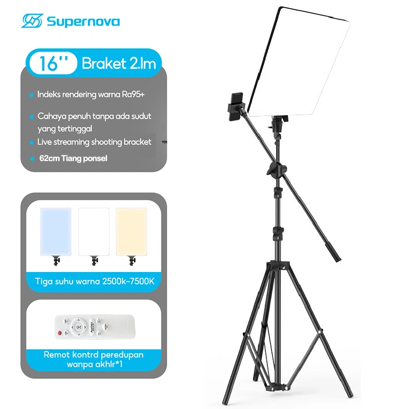 Supernova Lampu Foto 16inch 19inch 24inch Led Lampu Lighting Lampu Sorot Lighting Studio+Tripod Lampu Konten Kreator Lighting Studio Lampu Live Vlog