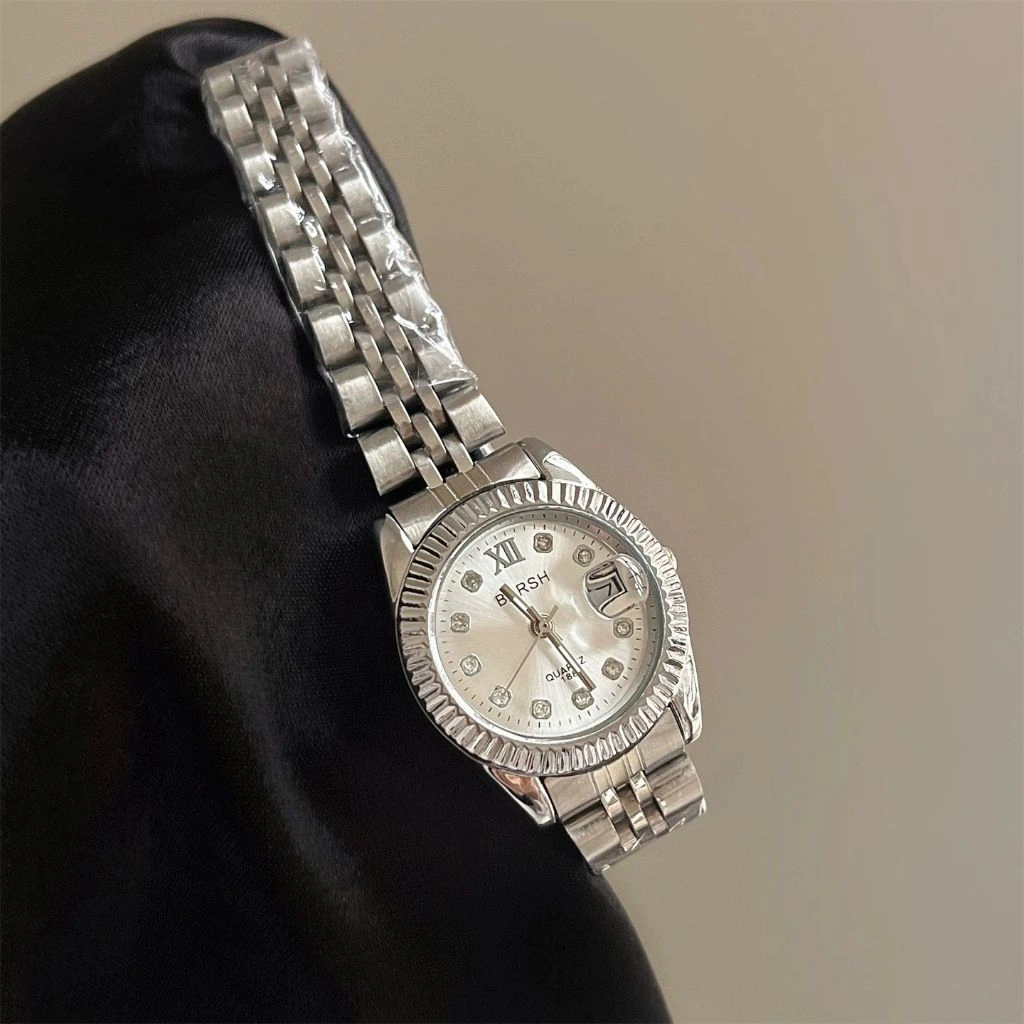 Barbee Jam tangan wanita Barsh bergaya dengan berlian, dilengkapi dengan Tanggal, mesin quartz, model klasik yang sederhana