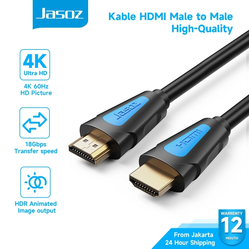 Jasoz Kabel HDMI to HDMI 4K60Hz for Projector Laptap PC High Quality