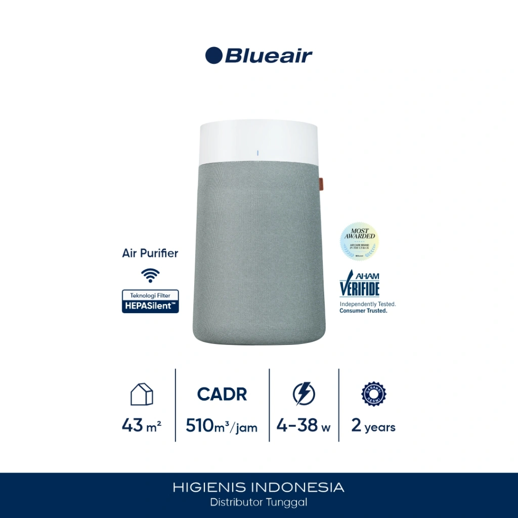 Blueair Blue Pure Max 3450i Smart Air Purifier Low Watt Pet Care - Pembersih / Penjernih Udara HEPA Filter + Karbon Aktif - Jangkauan 43 m²