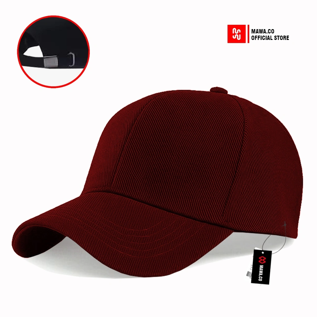 Mawa.co - Topi Baseball Polos Dewasa Maroon Rafel Cakop Ring Besi Unisex