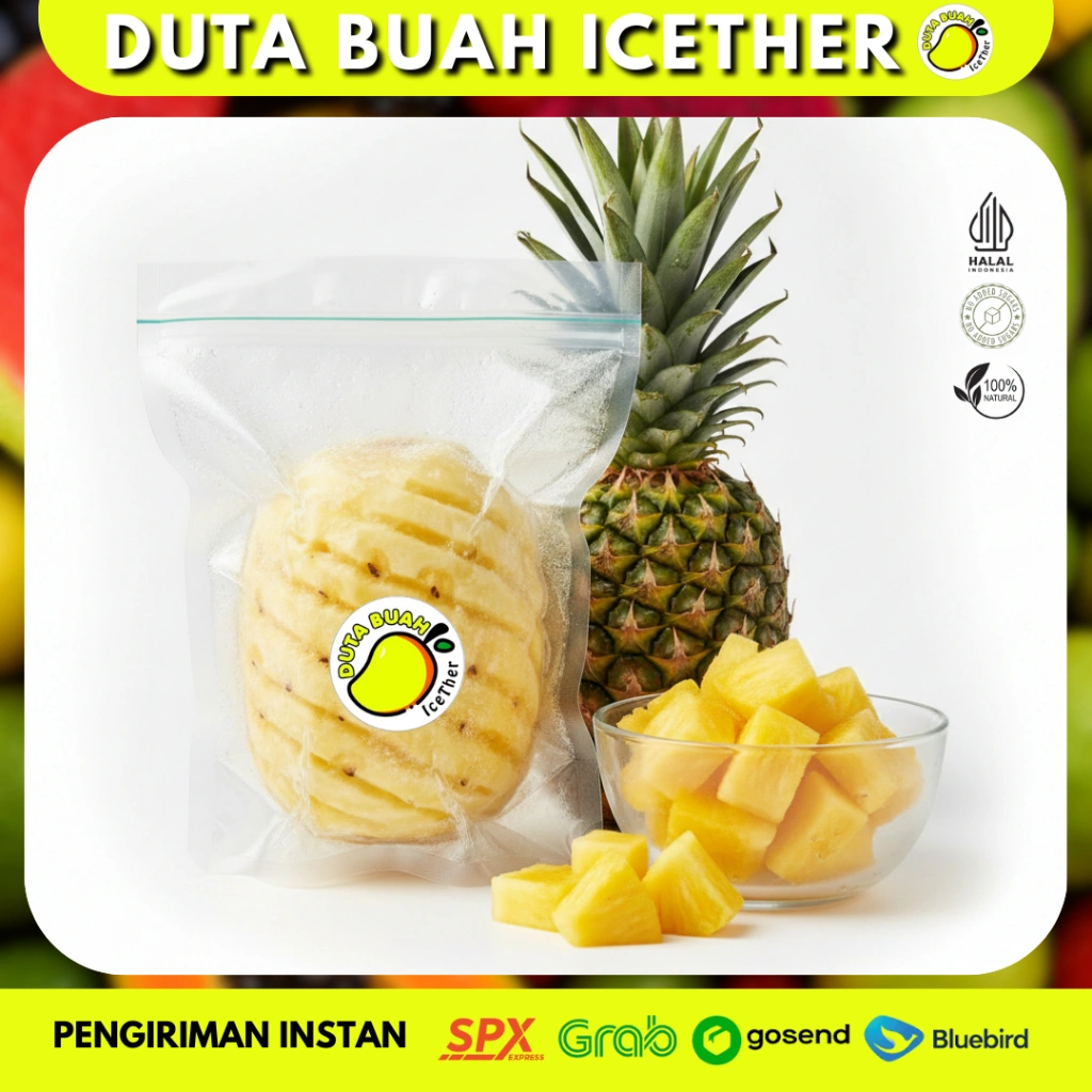 Nanas Frozen Fruit 500g – Buah Beku Segar Siap Konsumsi  | Duta Buah Icether Bandung