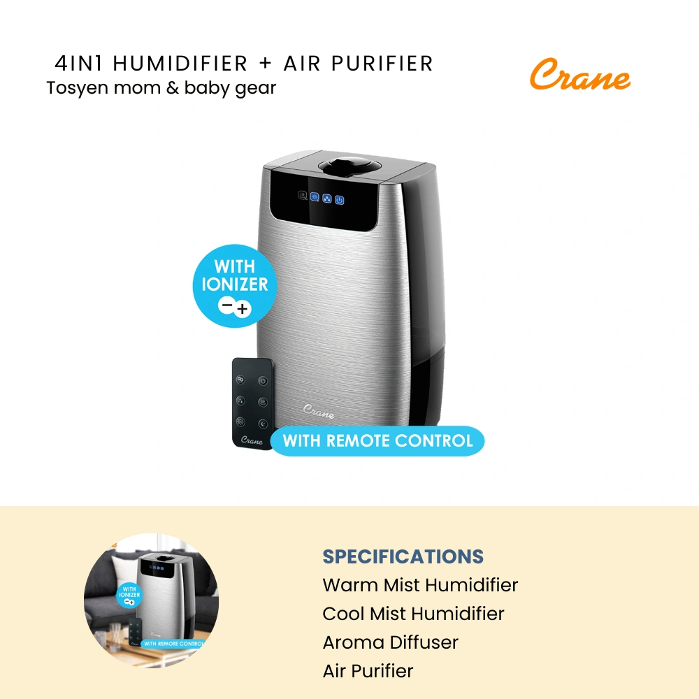 Crane 4in1 Humidifier + Air Purifier with ionizer and remote control - Pelembab dan Pembersih Udara