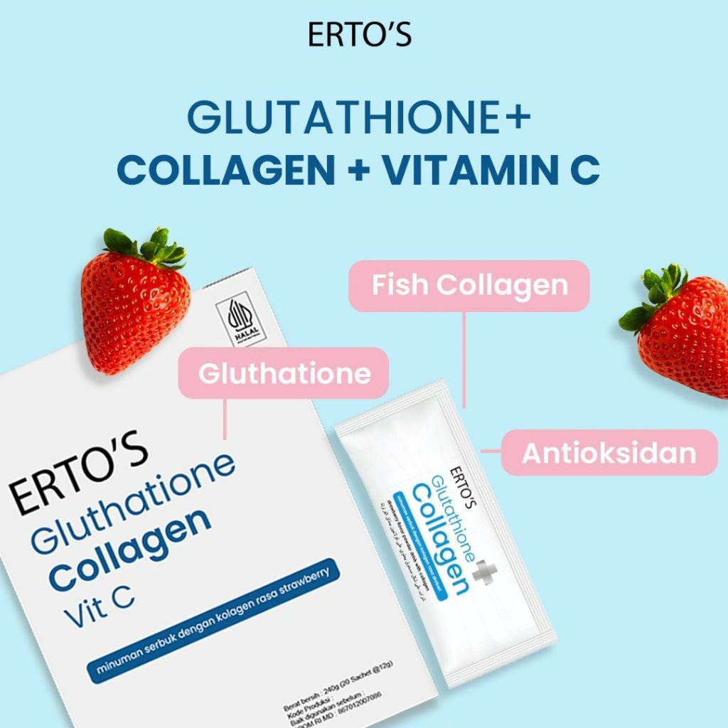 Minuman Pemutih kulit tubuh dan wajah pencerah kulit awet muda collagen glutathione vitamin c Bpom