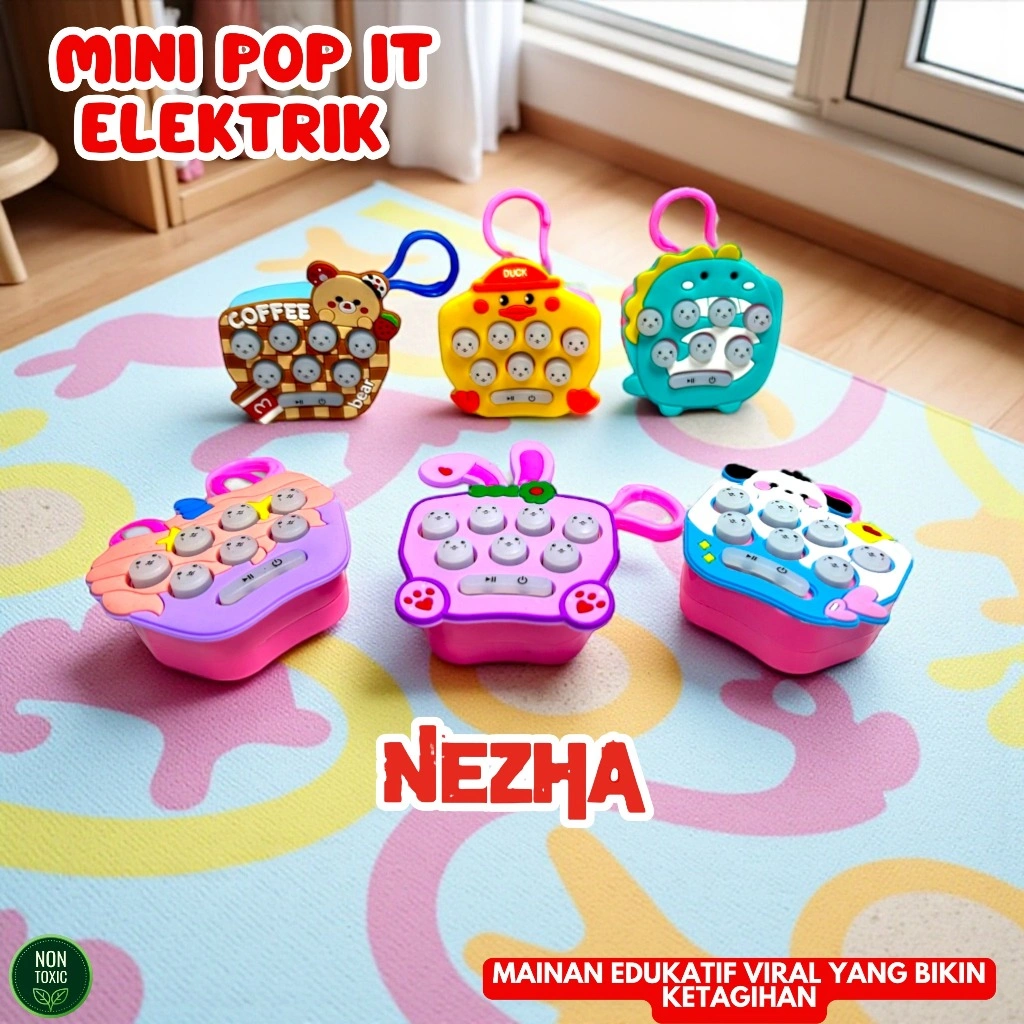 MINI POP IT ELEKTRONIK Mainan Edukasi Anak Squishy Viral Push Bubble Game Pop It Nyala Musik Light LED Fidget Pop It Elektrik Quick Push