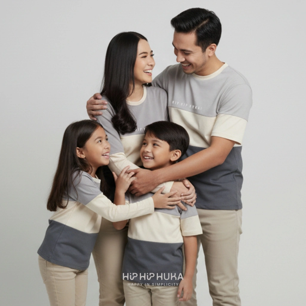 HipHipHuka - Baju Kaos Couple Keluarga Ayah Ibu Anak Family Set Busui Friendly Triloka Buana