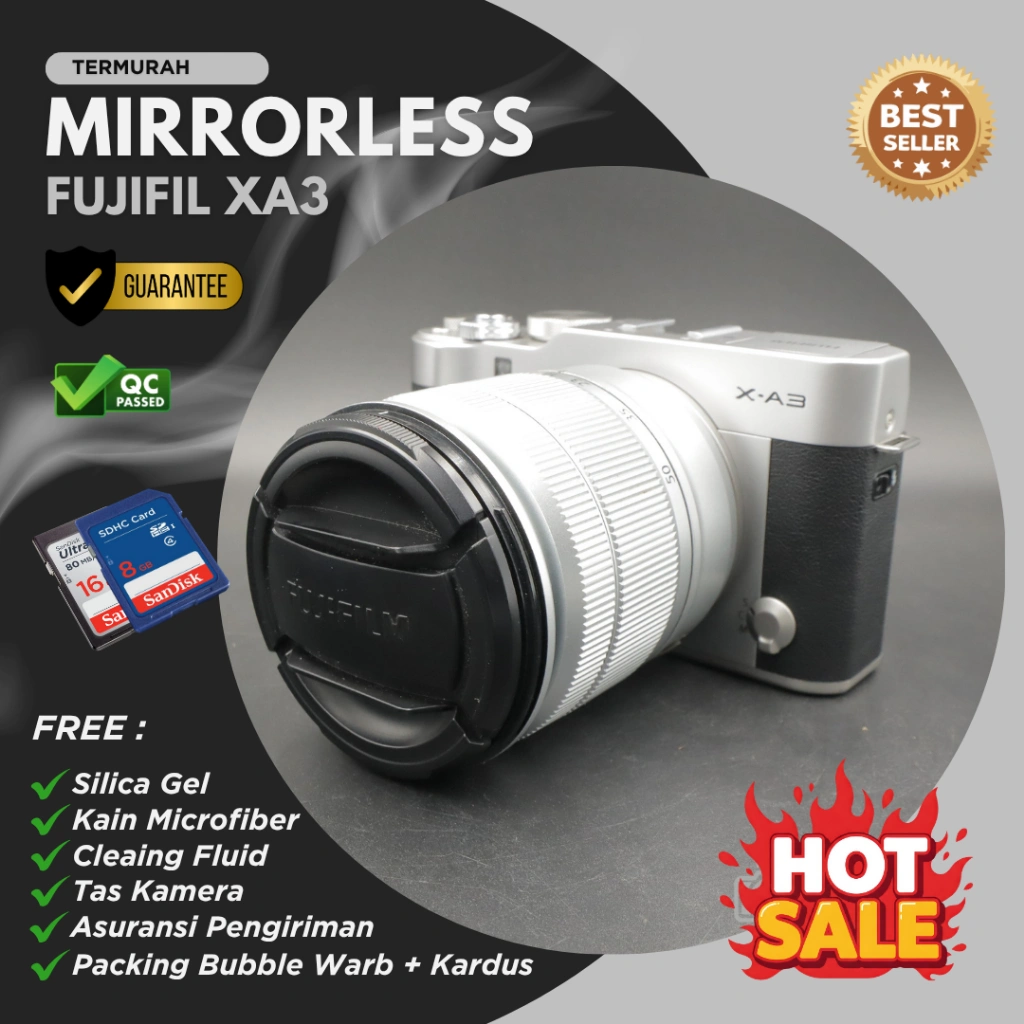 Kamera Mirrorless FUJIFILM XA3 WIFI Cocok Buat VLOG MUA atau FOTO PRODUK