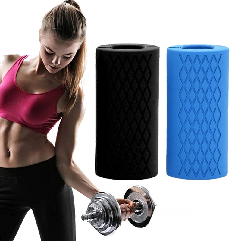 1pc Dumbell Grips Karet Pegangan Silikon Fat Gripz Barbell Grips Pelindung Peralatan Gym