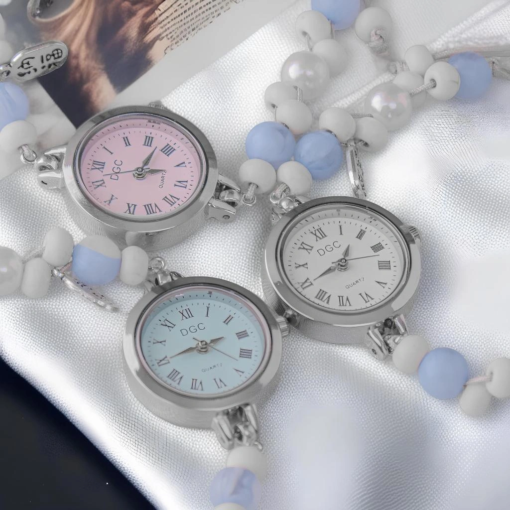 DGC W555 Jam Tangan Fashion Wanita Quartz  Model Gelang Serut Mewah Cantik Elegan Unik  bisa cod