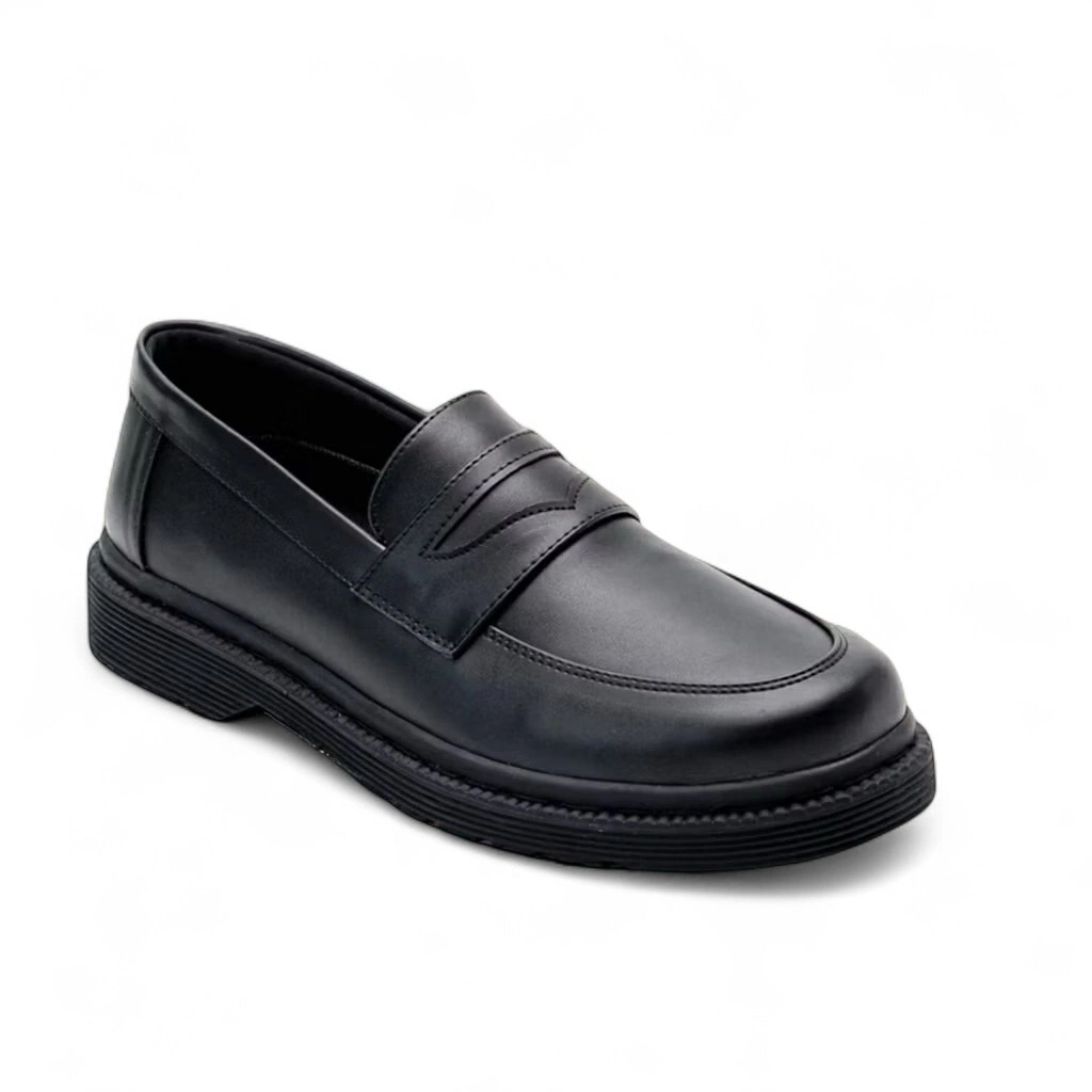 Vestra Sepatu Formal Docmart Slip on Pria dan Wanita Slop Marteens Pantofel Kasual Kulit Sintetis Hitam Kerja Resmi Kantor Kuliah Kondangan Laki Laki Cowok Original Terbaru Flat Shoes Sol Karet