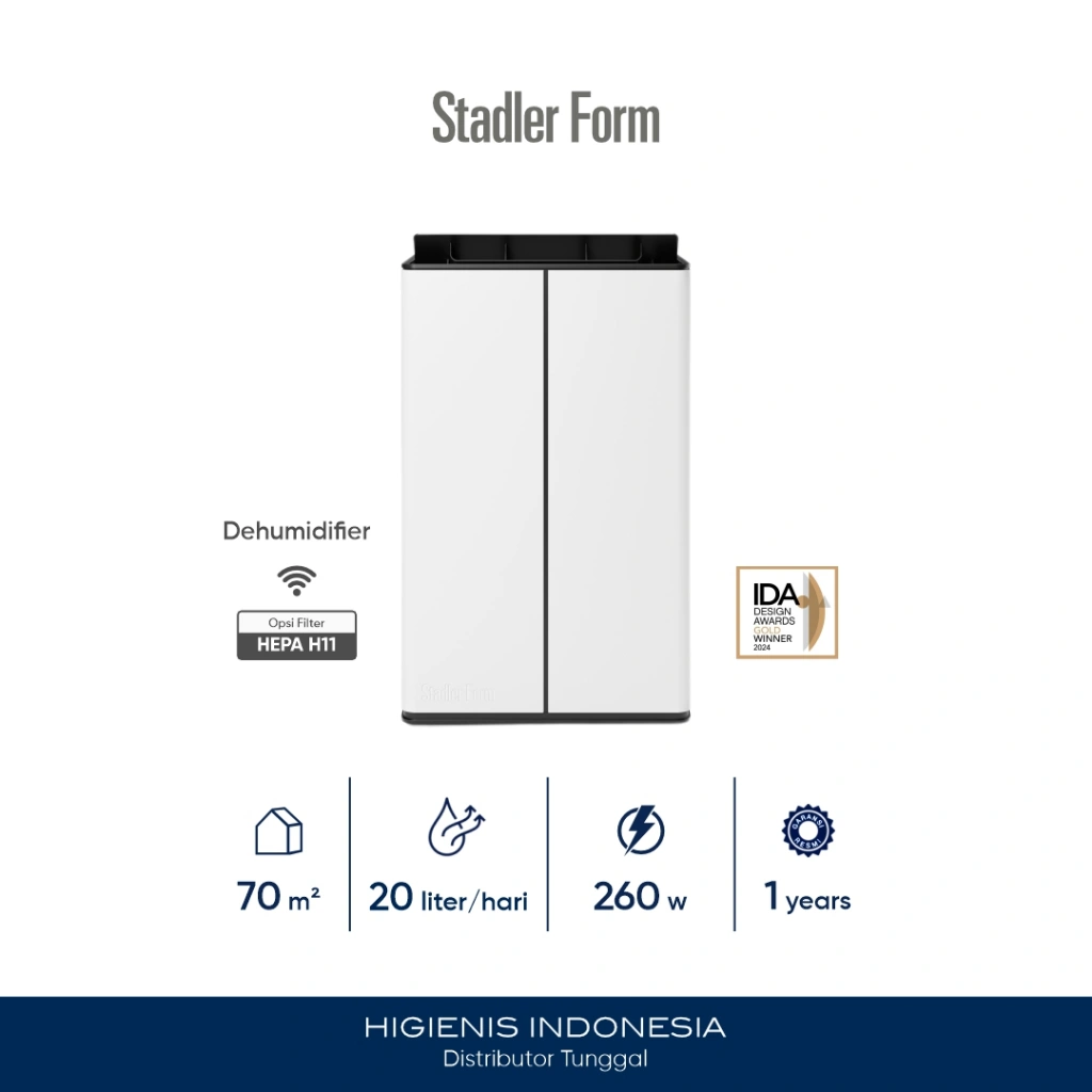 Stadler Form Lukas - Smart Wifi Air Dehumidifier Serap Kelembapan 20L/hari Jangkauan 70 m2.