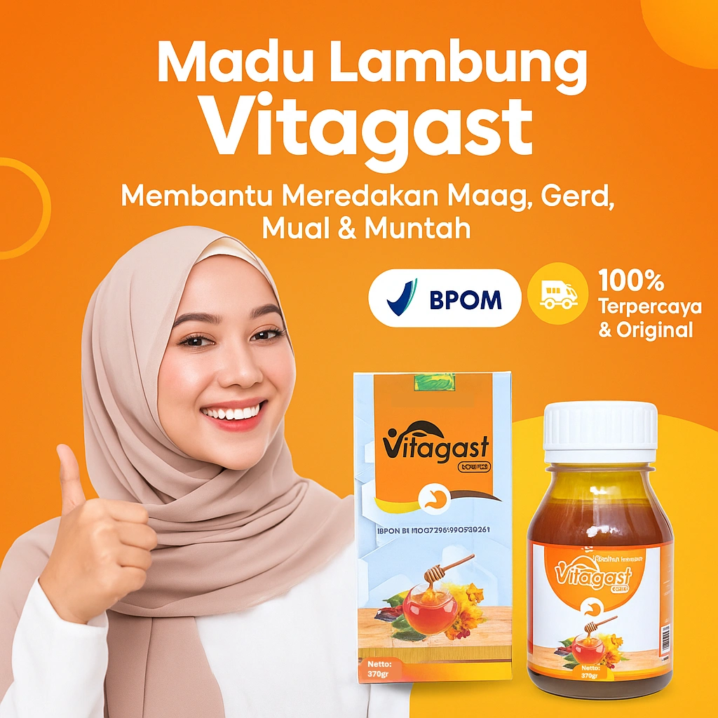 Vitagast 370gr Madu Lambung Membantu Asam Lambung Maag Gerd Mual Muntah & Gangguan Pencernaan