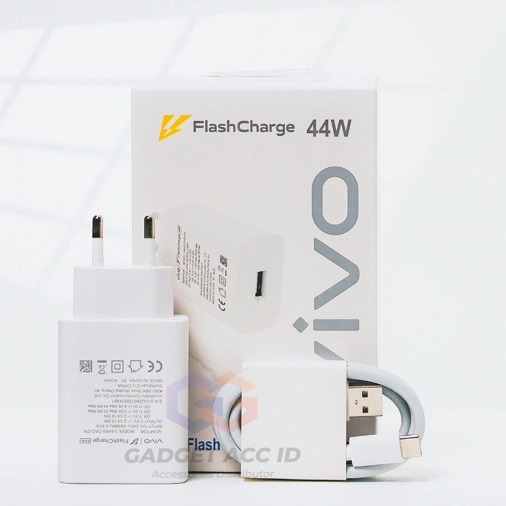 Charger Vivo Type C 44W Flash Charger V23 V21 V25PRO X70 Original 100%