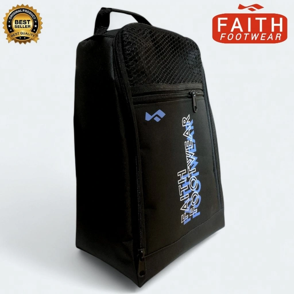 FAITH FOOTWEAR - Tas Jinjing Sport | Tas Sepatu Olahraga Faith Jaring Black New Tahan Air