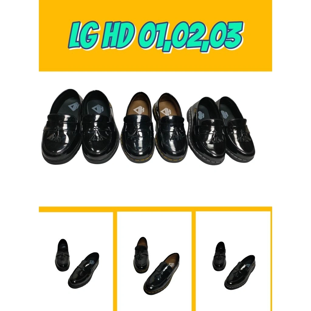 Sepatu Lofer Glossy Hitam | Sepatu Formal Loafers Hitam Unisex