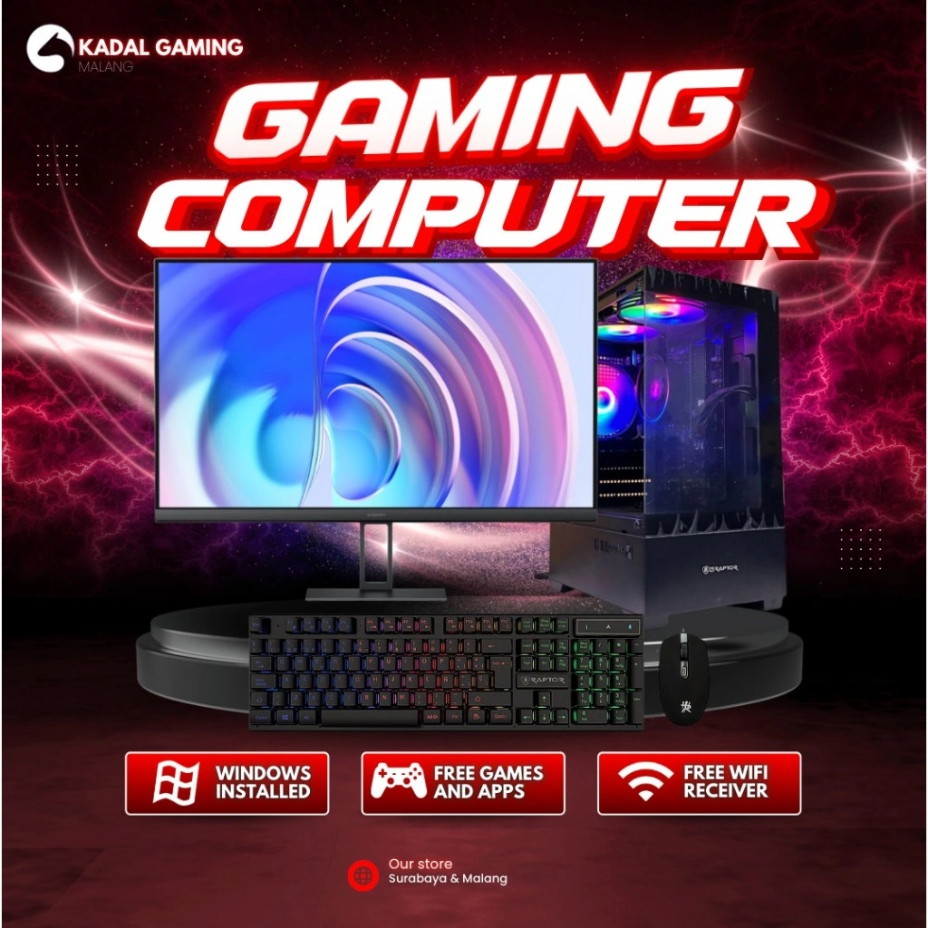 PC GAMING EDITING RYZEN 7 5700G APU RADEON GRAPHICS 2GB VRAM RAM 16GB DDR4 SSD 512GB NVME CPU ONLY / FULLSET