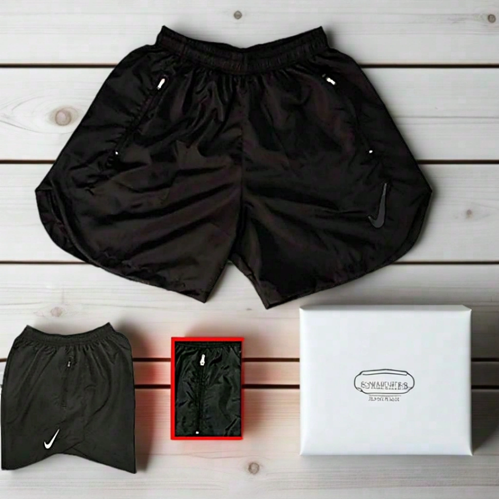 Celana Pendek Parasut Olahraga Saku Resleting Pria Wanita  Running GYM Sport Kolor Lari VOlly Futsal Bulu tangkis Jogging Renang