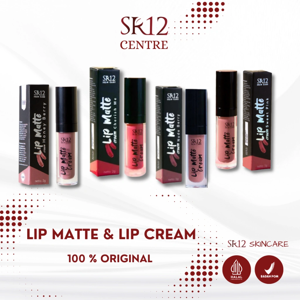 Lip Cream SR12 Warna Bibir Cantik Menarik Tahan Lama dan Tidak Membuat Bibir Kering