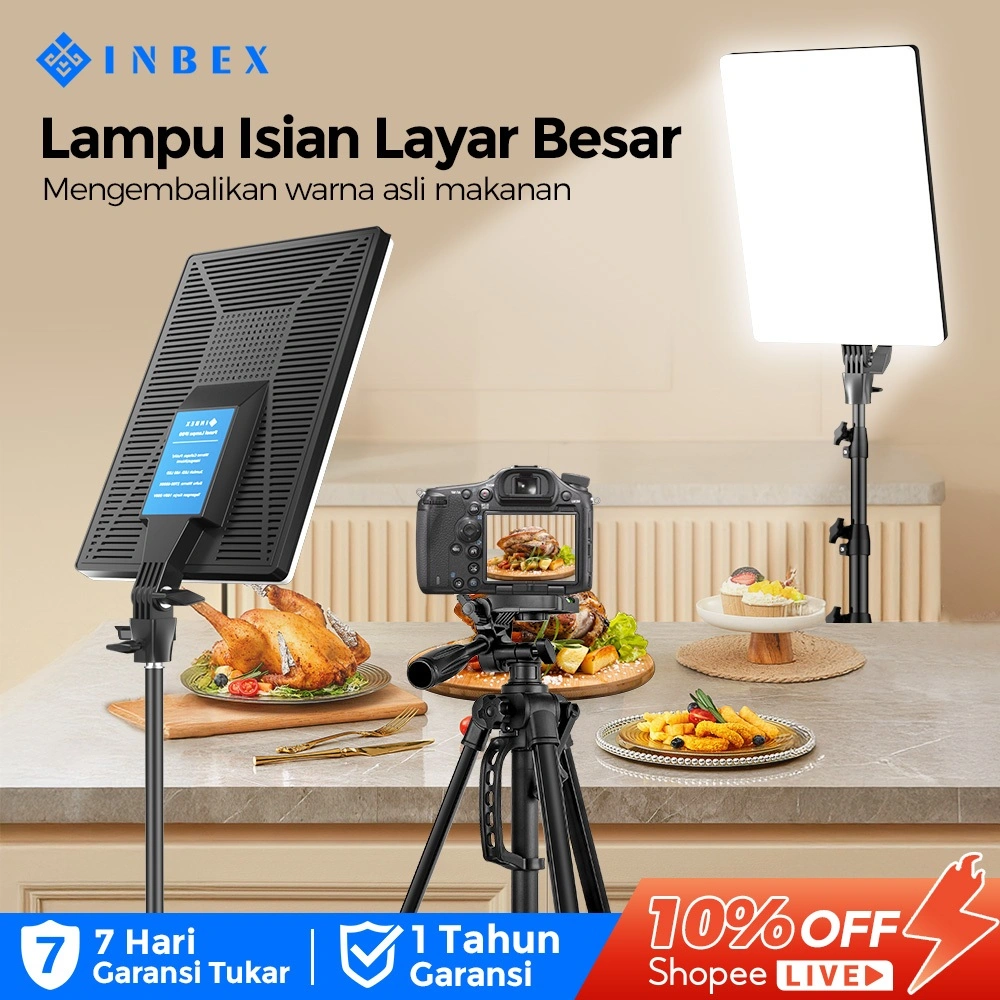 [k] INBEX IP80 80WLampu panel LED Konten Kreator Perekaman Video Fotografi Profesional Studio/Video/Foto