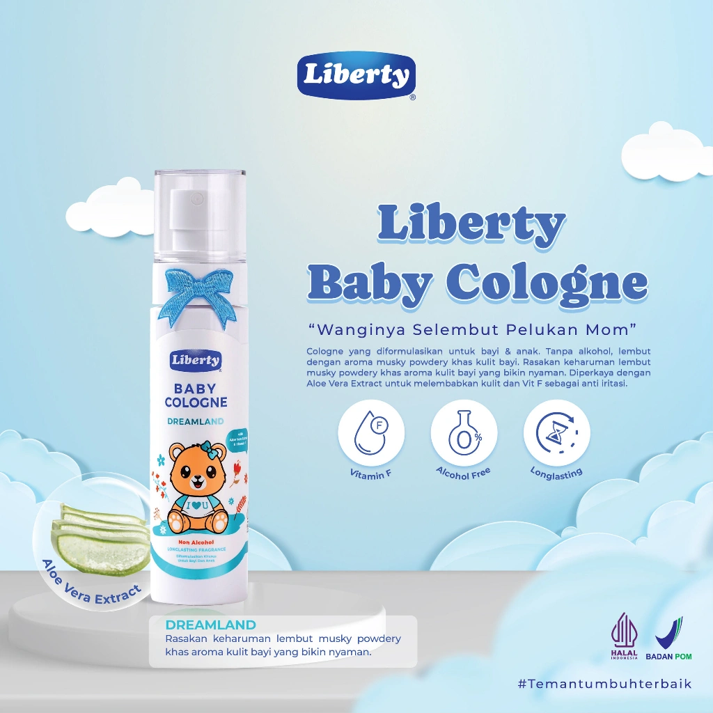 "Liberty Baby Cologne Dreamland 100ml | Parfum Bayi Lembut & Tahan Lama | Wangi Menenangkan Aman untuk anak | membuat bayi lebih rileks dan nyaman menjelang tidur