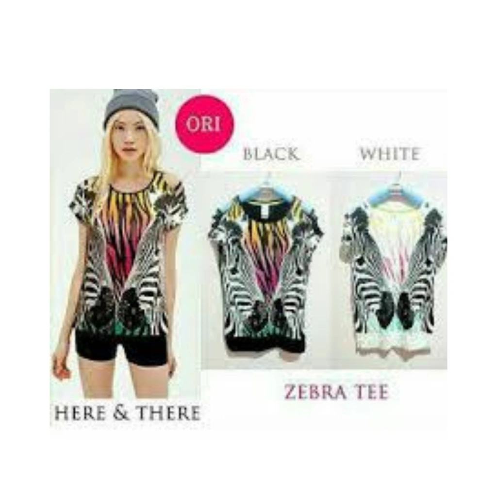 Kaos Anak Perempuan Adem Zebra Murah 6-10 Tahun