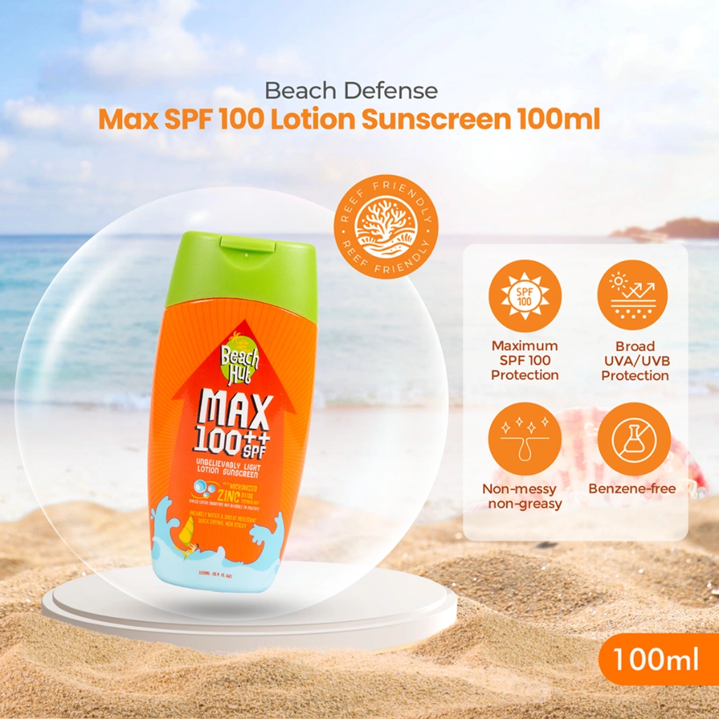 Beach Hut Sunblock MAX SPF 100++ Sunscreen Body Lotion 100ml