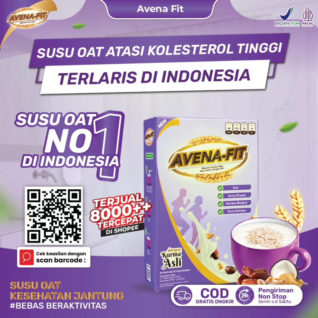 Avenafit - Sereal Oat Susu Solusi Menurunkan Kolesterol dan Mendukung Kesehatan Jantung Tulang serta Sendi Secara Alami Tanpa Efek Samping
