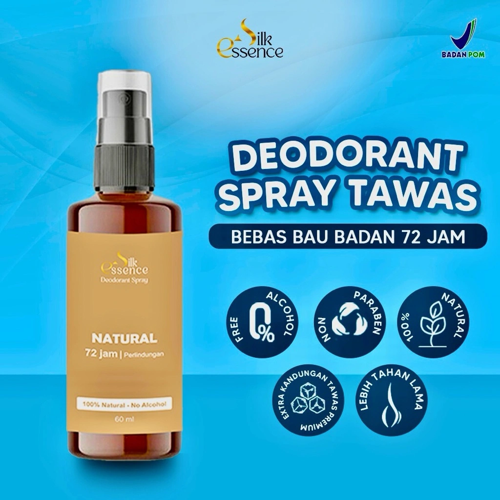 Deodorant Tawas Spray Alami Premium | Anti Bau Badan 72 Jam | Non Alkohol, Aman Ibu Hamil & Menyusui