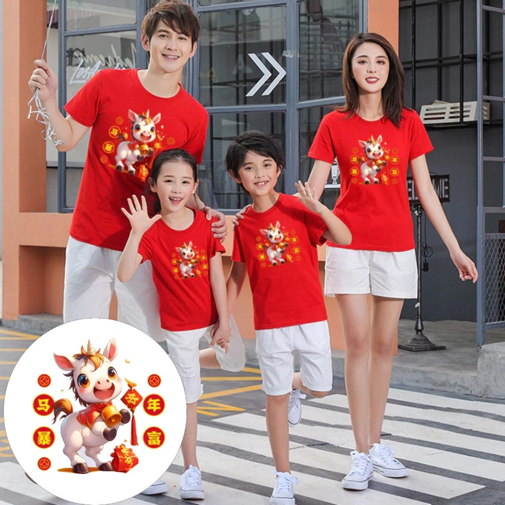 Herlin Collection_Kaos Couple Keluarga IMLEK/SINCIA 2026 Horse Kuda Bel Lonceng_Year of Horse CNY