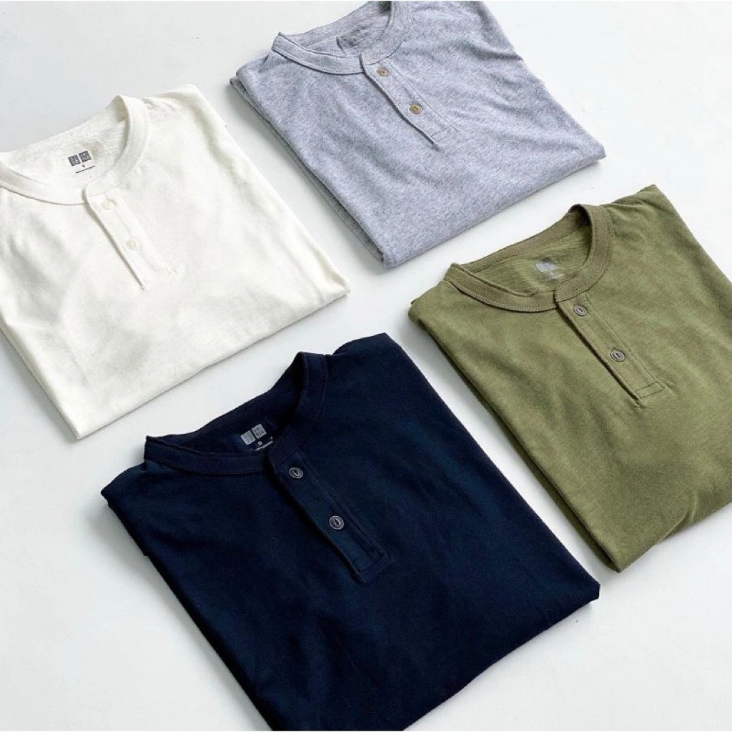 Kaos Kancing Polos Lengan Pendek Pria Bahan Katun Satu Ukuran