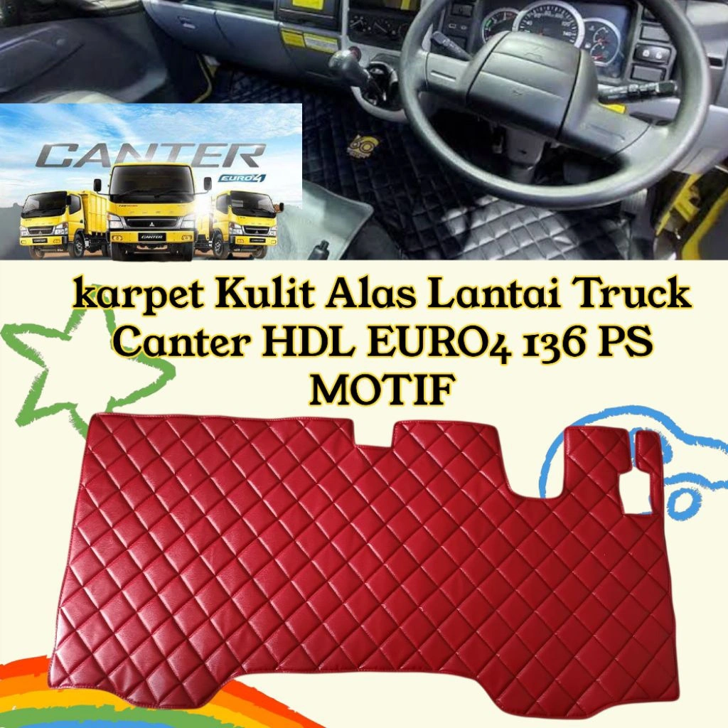 Karpet Kulit Truck Canter HDL EURO 4 136ps Aksesoris Pelindung Alas Lantai interior Motif