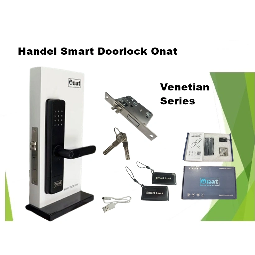 Handel smart door lock kunci pintu rumah home fingerprint password card rfid alarm digital pintar Venetian