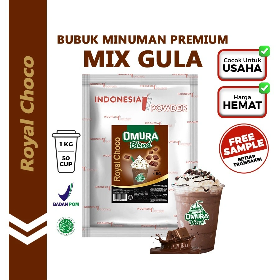 OMURA Bubuk Minuman Premium Rasa Royal Choco / Coklat / Cokelat 1 Kg Halal & BPOM Blend Powder Drink