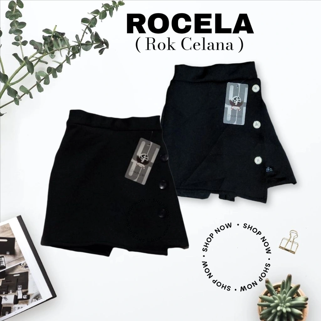 Bawahan Anak Perempuan Usia 1-8 Tahun | Rocela Hotpant Rok Celana Anak Kain Scuba Premium Warna Hitam Pekat