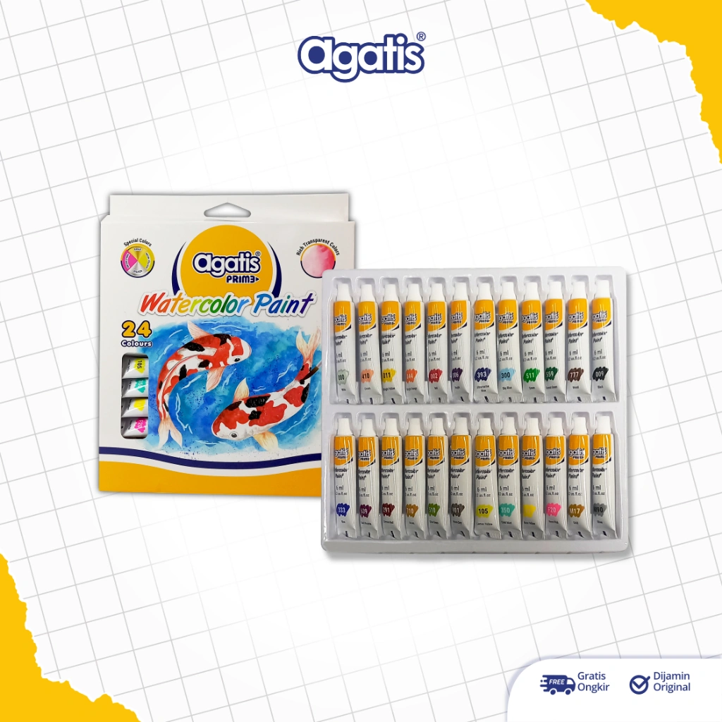 AGATIS - Prime Watercolor Paint Cat Air Tube isi 12 dan 24