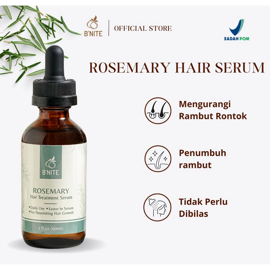 B'Nite Rosemary Oil - Minyak Rosemary Hair Growth Oil Treatment Serum Penumbuh Rambut, Rontok Rusak