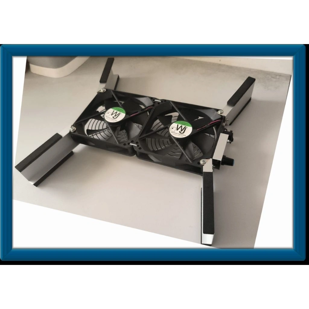 Cooling pad laptop portable lipat pendingin laptop TURBO untuk laptop 14-17in 2fan 12CM bisa dilipat SIAP PAKAI (tombol speed + ADAPTOR)