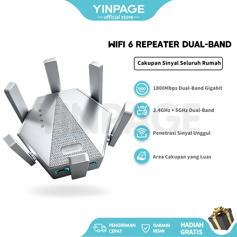 YINPAGE-2025 WiFi Repeater Router WiFi Repeater Wireless WiFi Range Extender Router 1800M WiFi Amplifier Repeater Signal Booster