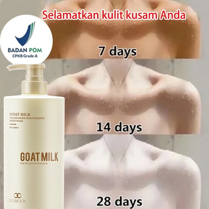 *BPOM *Gel Mandi Pemutih Gel Mandi Pemutih 800ml Susu Kambing Niacinamide Pemutih Wangi Tahan LamaSabun pemutih badan permanen sabun
