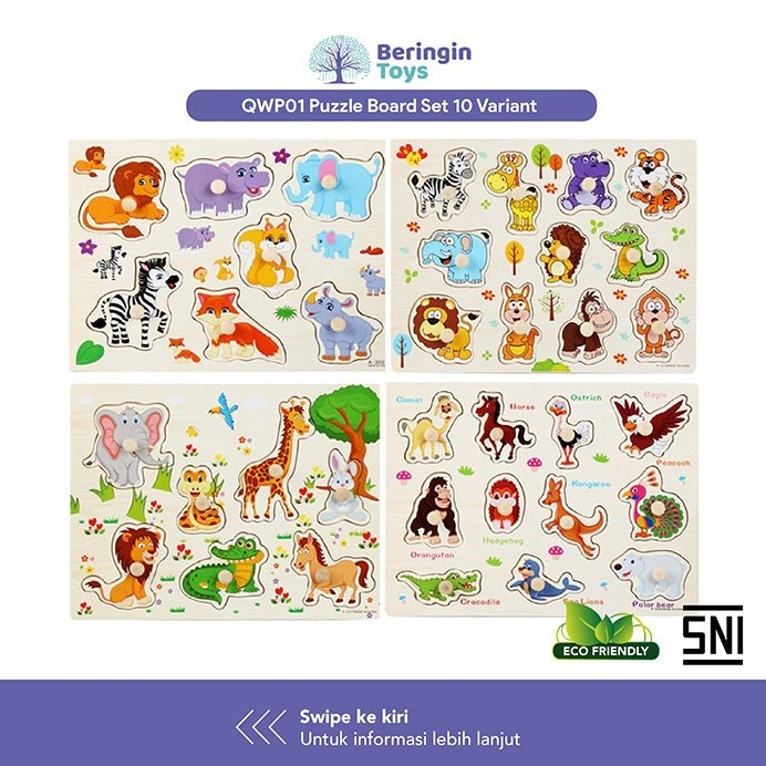 Beringin Toys Mainan Edukasi - Puzzle Board Set / Mainan Edukasi Anak Puzzle Kayu / Board Game / Puzzle