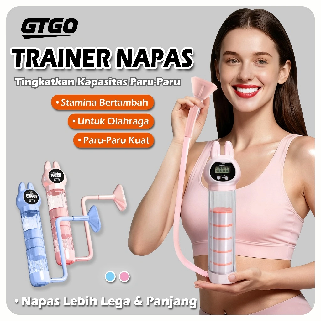 [GOD] GTGO Pelatih pernapasan resistensi yang dapat disesuaikan dengan dumbbell, pelatih otot perut pernapasan dalam